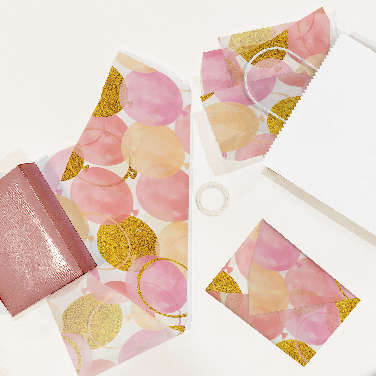 Pink and Gold Tissue Paper, Wrapping Paper