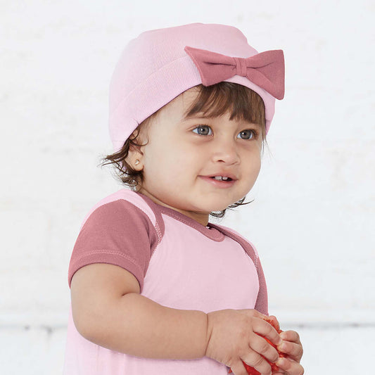 Rabbit Skins Infant Baby Rib Bow Cap