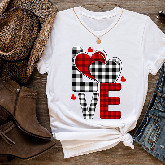 Love Buffalo Plaid Valentine's Day Shirt