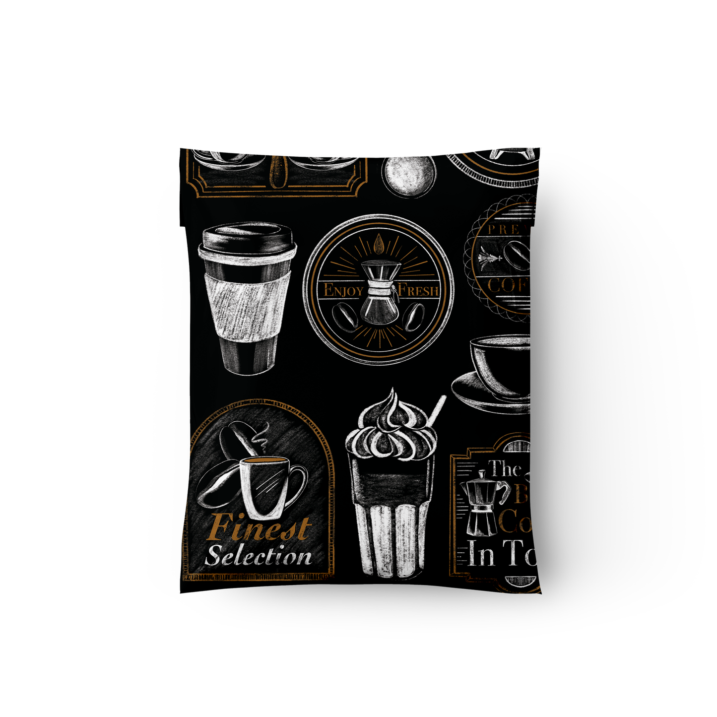 10x13" Poly Mailers - Coffee Shop