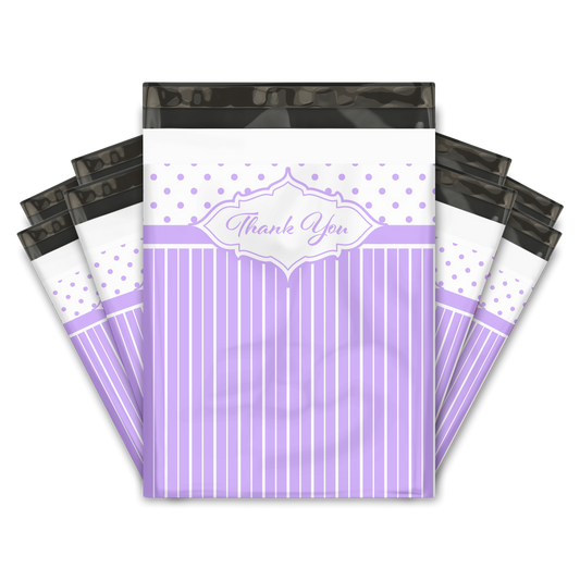 10x13" Poly Mailers - Thank you Purple