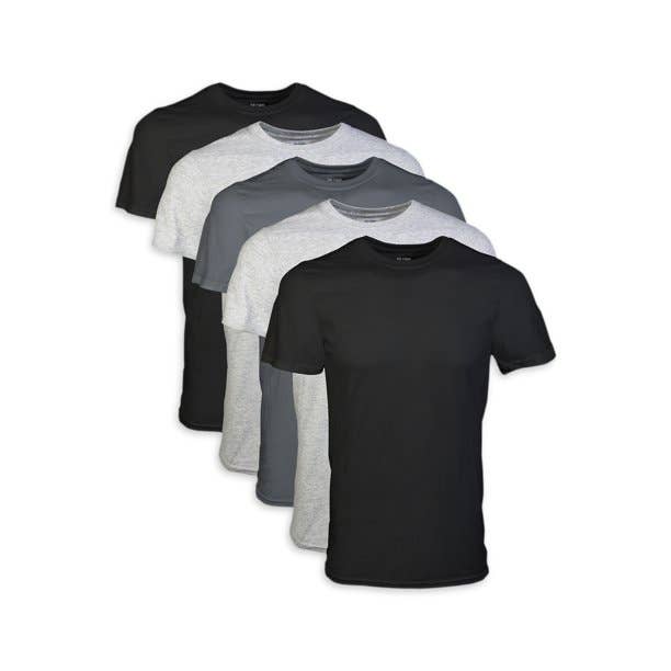 Adult Men's Short Sleeve Crew T-Shirt, 5-Pack