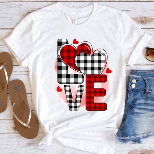 Love Plaid Hearts Valentine's Day Shirt