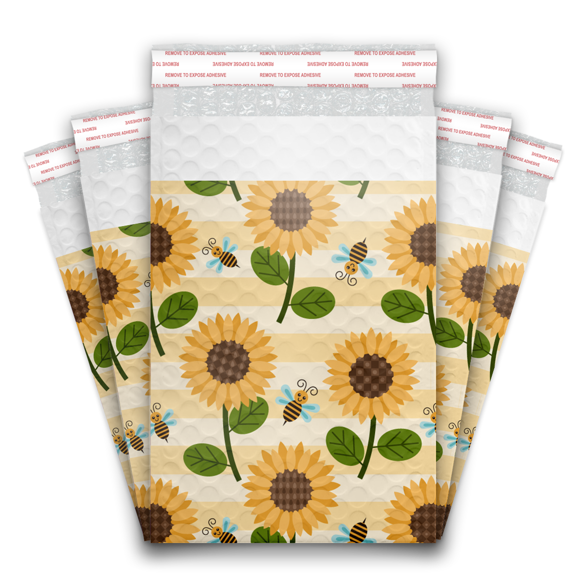 6x9" Bubble Poly Mailers - Sunflowers and Bees