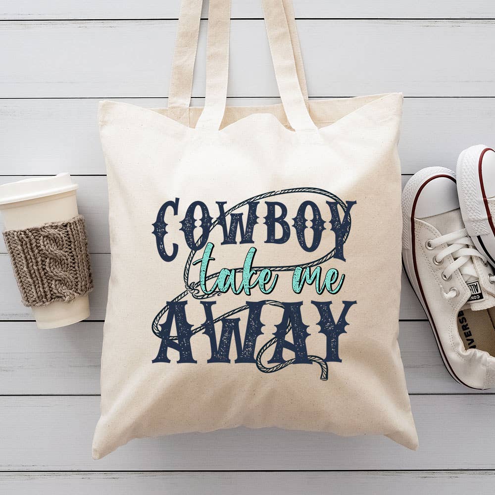 Cowboy Take Me Away Canvas Totes