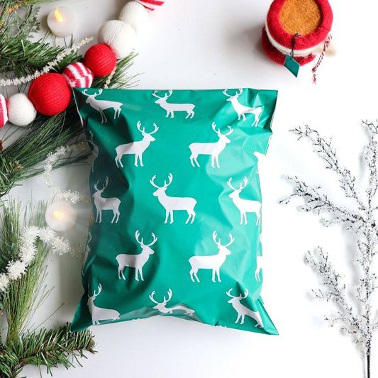 10x13" Poly Mailers - Christmas Deer