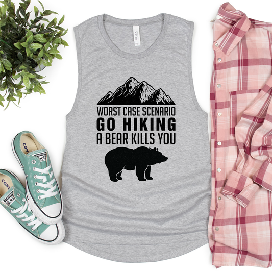 Worst Case Scenario Go Hiking a Bear Kills You Tank Top