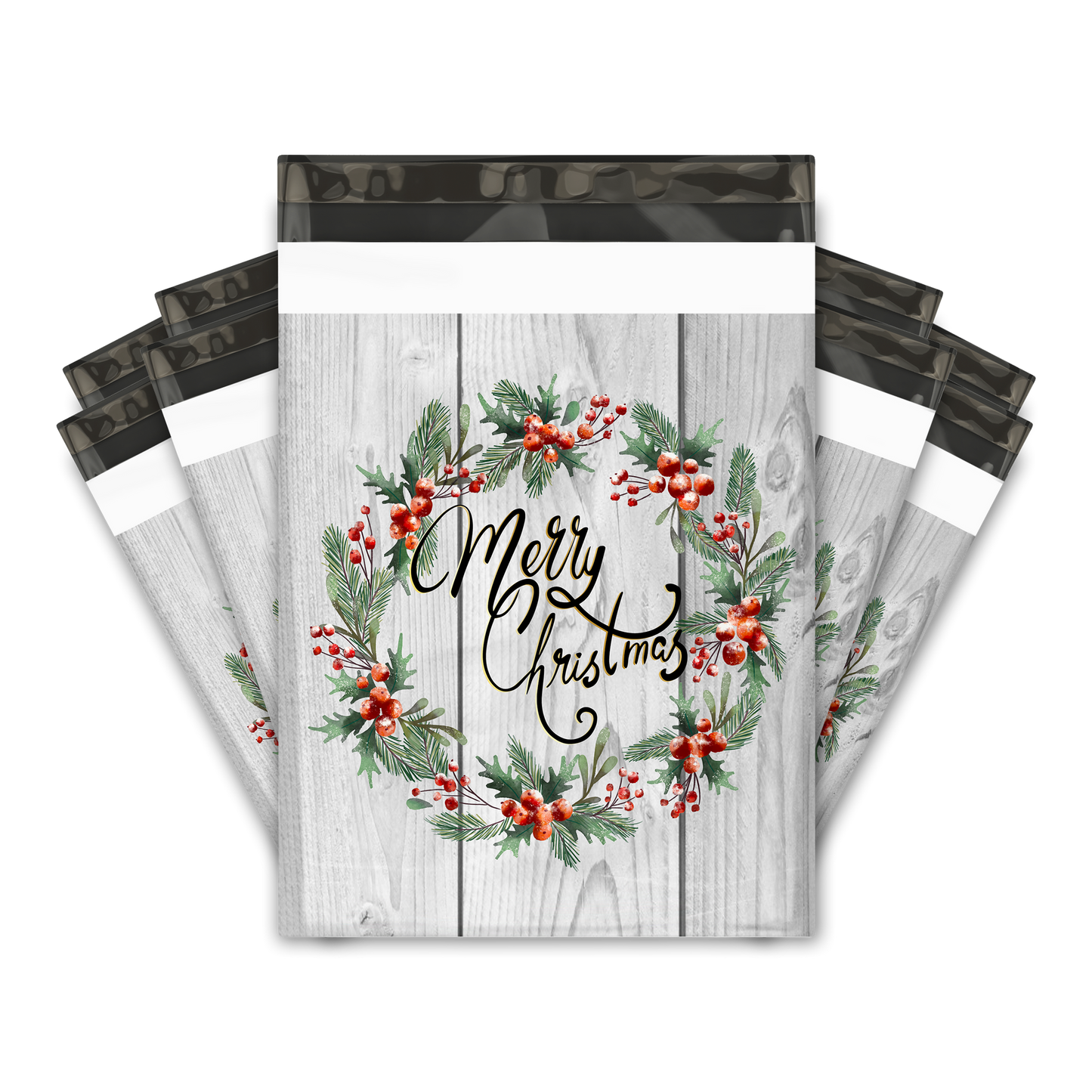 10x13" Poly Mailers -  Christmas Wreath