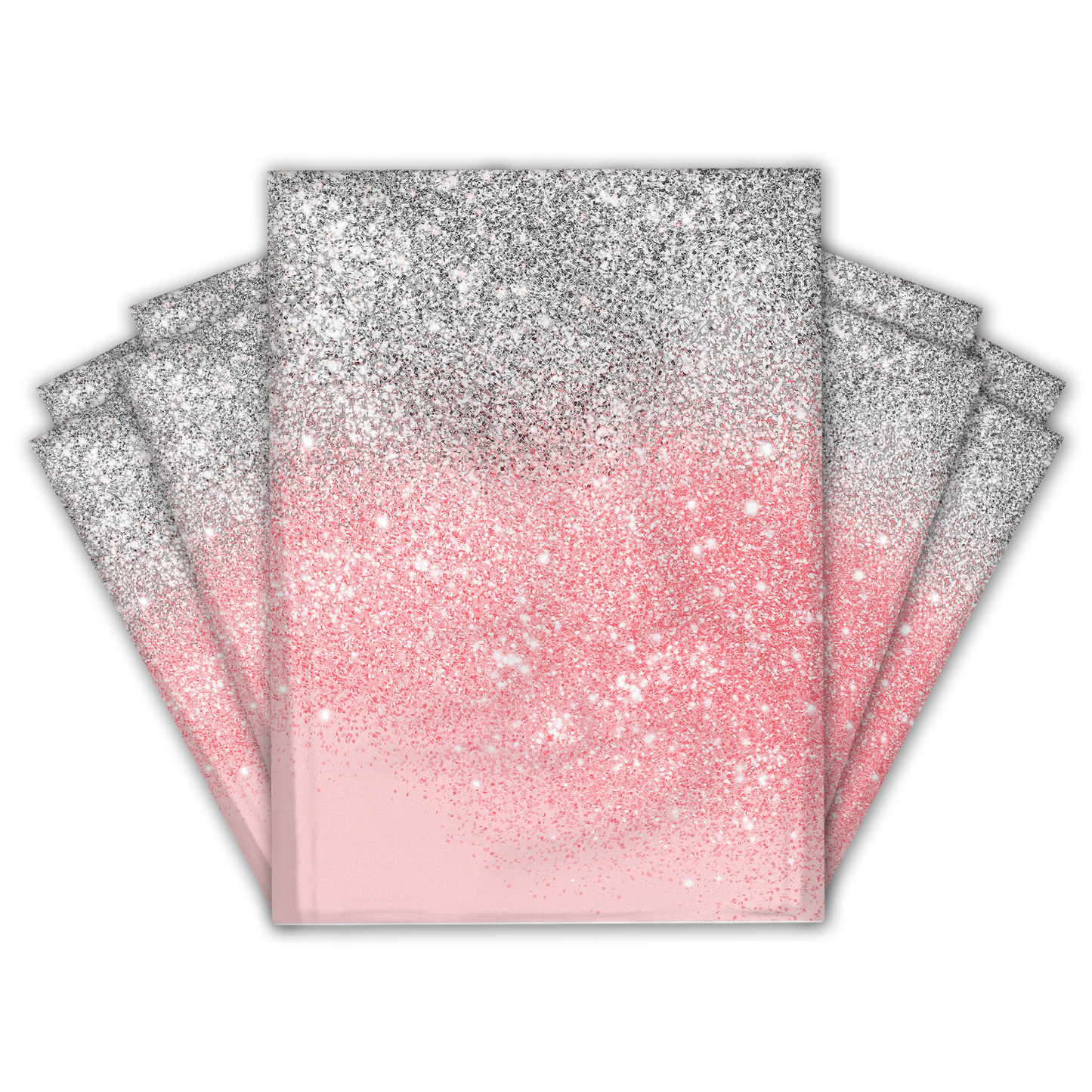 10x13" Poly Mailers -  Pink Glitter Transition