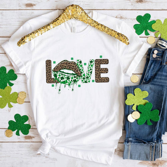 Love Clover Lips Patrick's Day Shirt