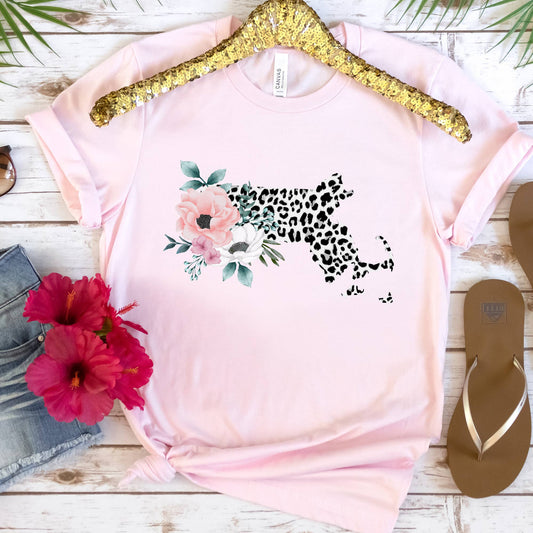 Massachusetts State Leopard Print Floral Shirt
