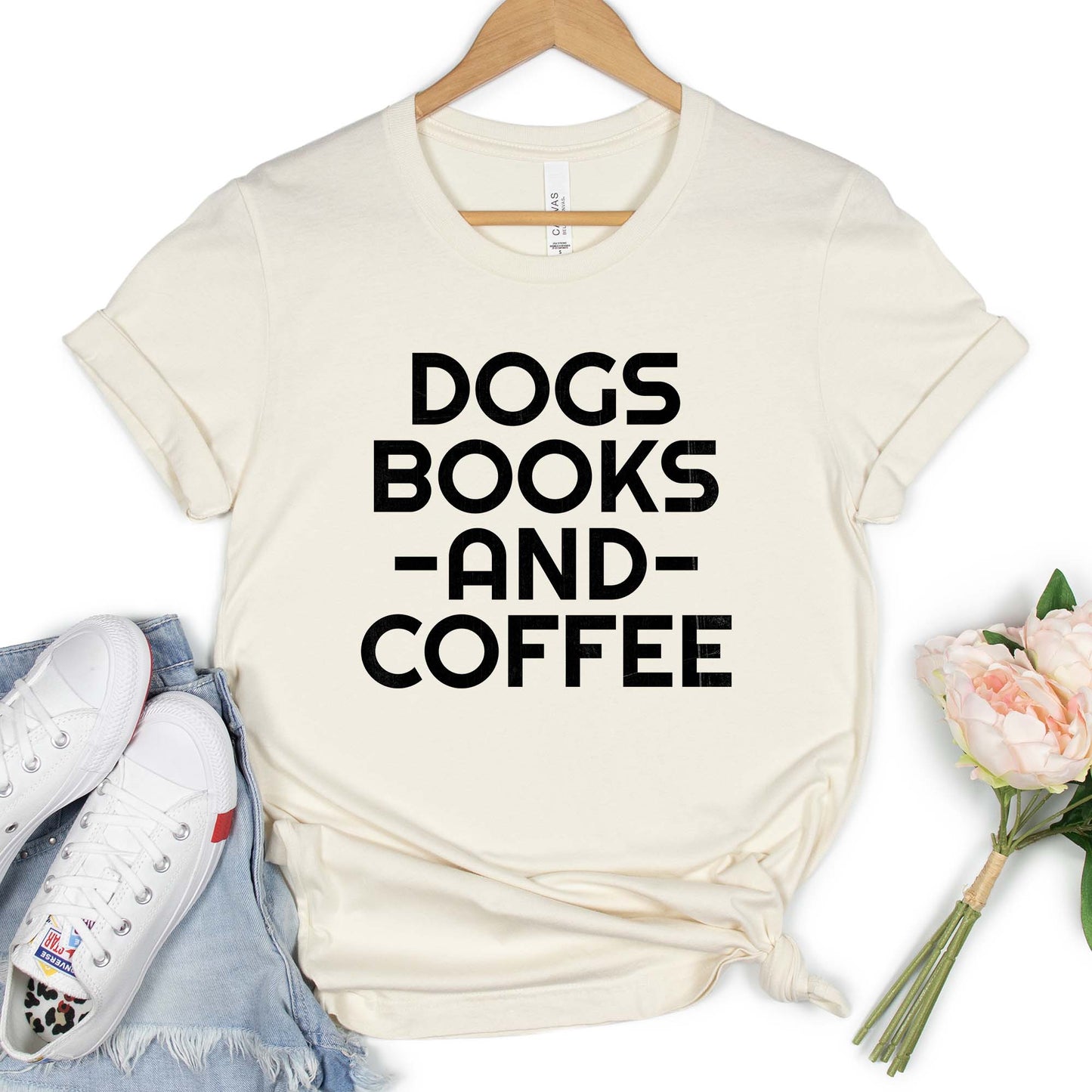 Books Dogs and Coffee T-shirt