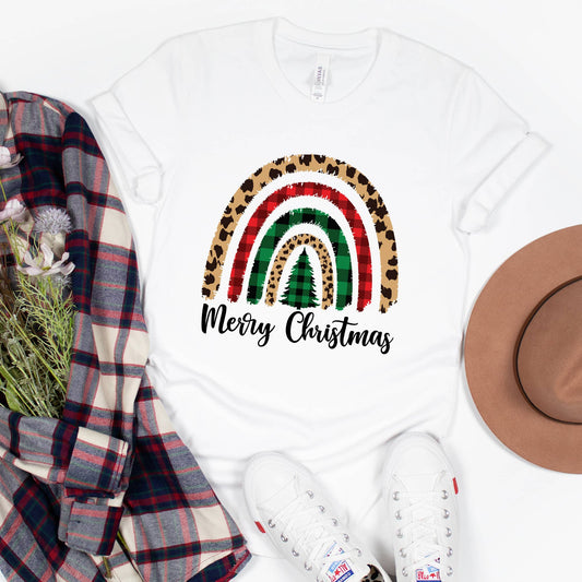 Merry Christmas Boho Rainbow Shirt