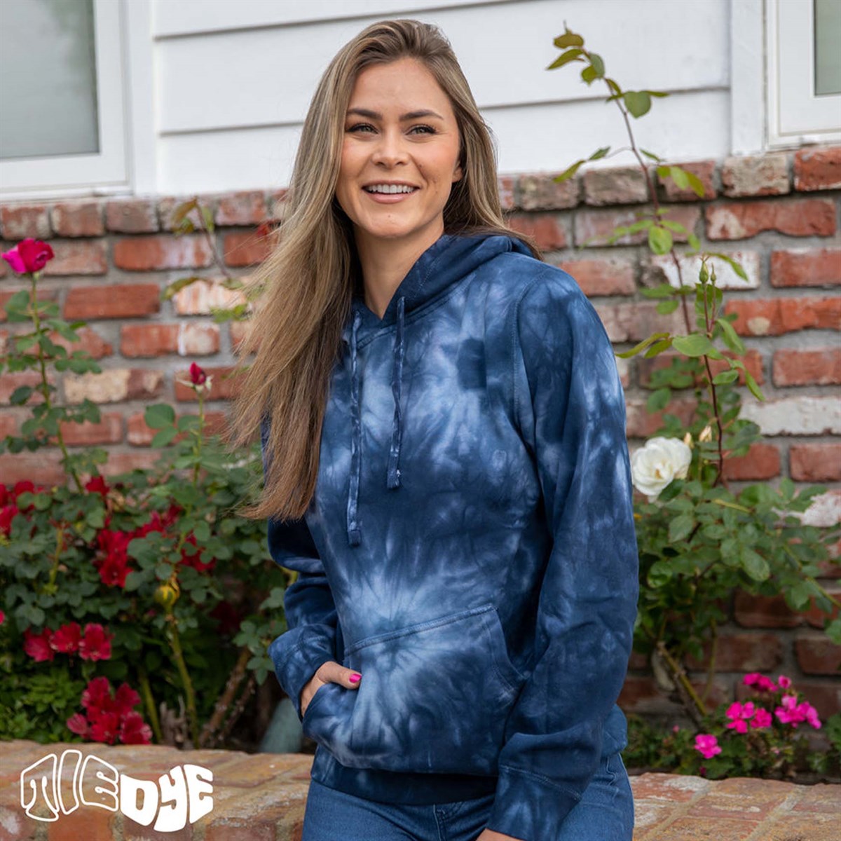 Unisex Midweight Tie-Dyed Hooded Sweatshirt