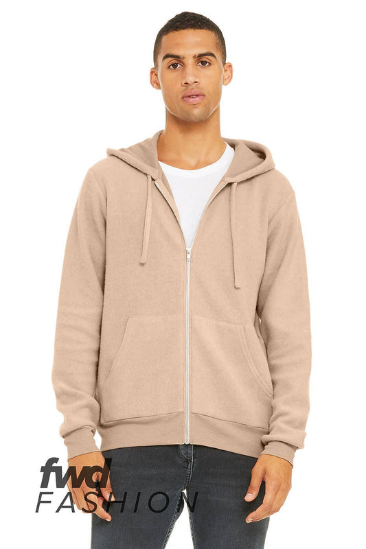 Bella Canvas UNISEX SUEDED FLEECE FULL ZIP HOODIE