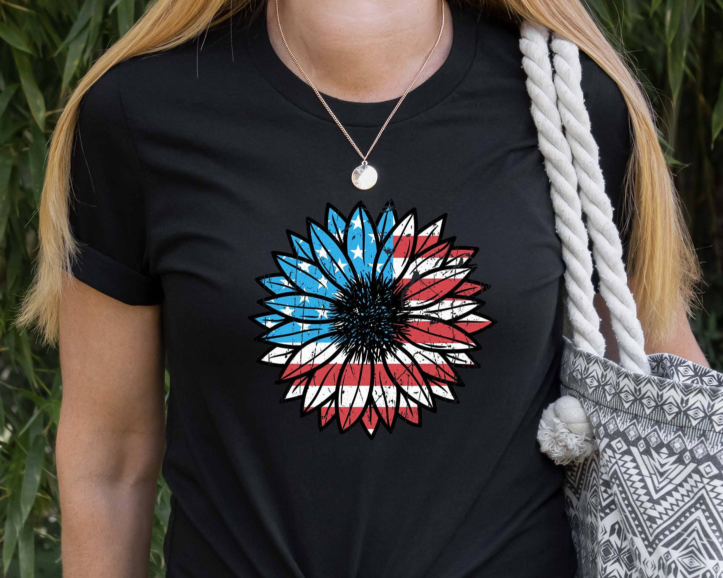 USA Sunflower Shirt, Patriotic T-shirt, 4th of July