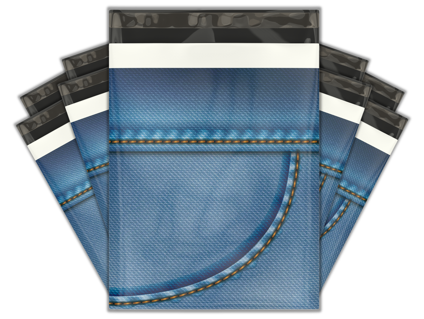 10x13" Poly Mailers - Jeans Pattern