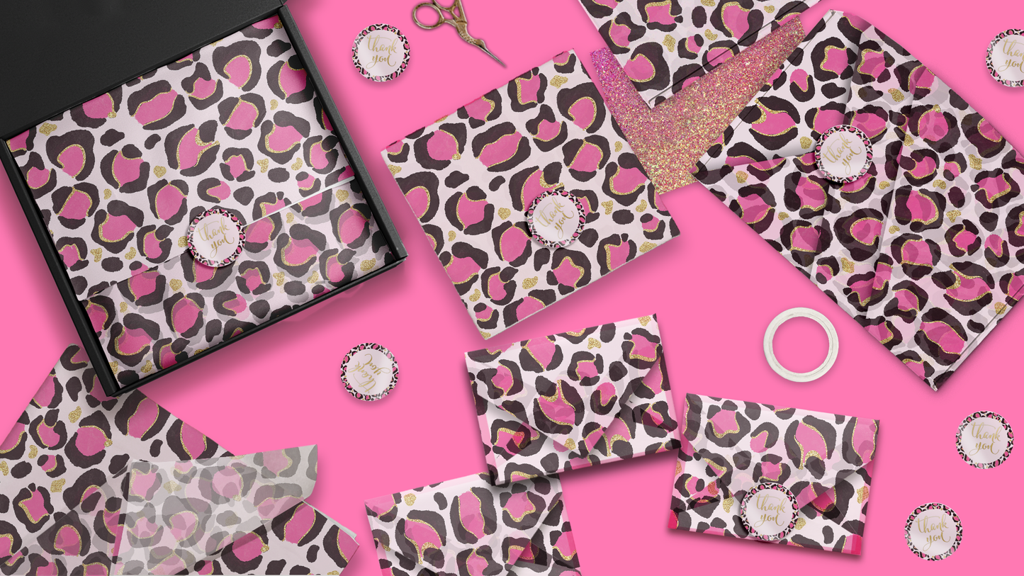 Pink Leopard Tissue Paper, Wrapping Paper