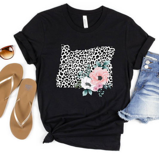 OREGON State Leopard Print Floral Shirt