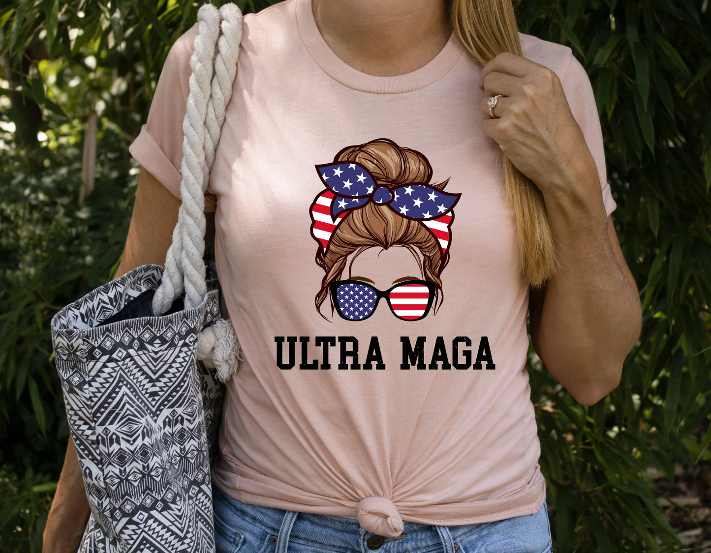 Ultra MAGA Shirt, Messy Bun Patriotic Shirt