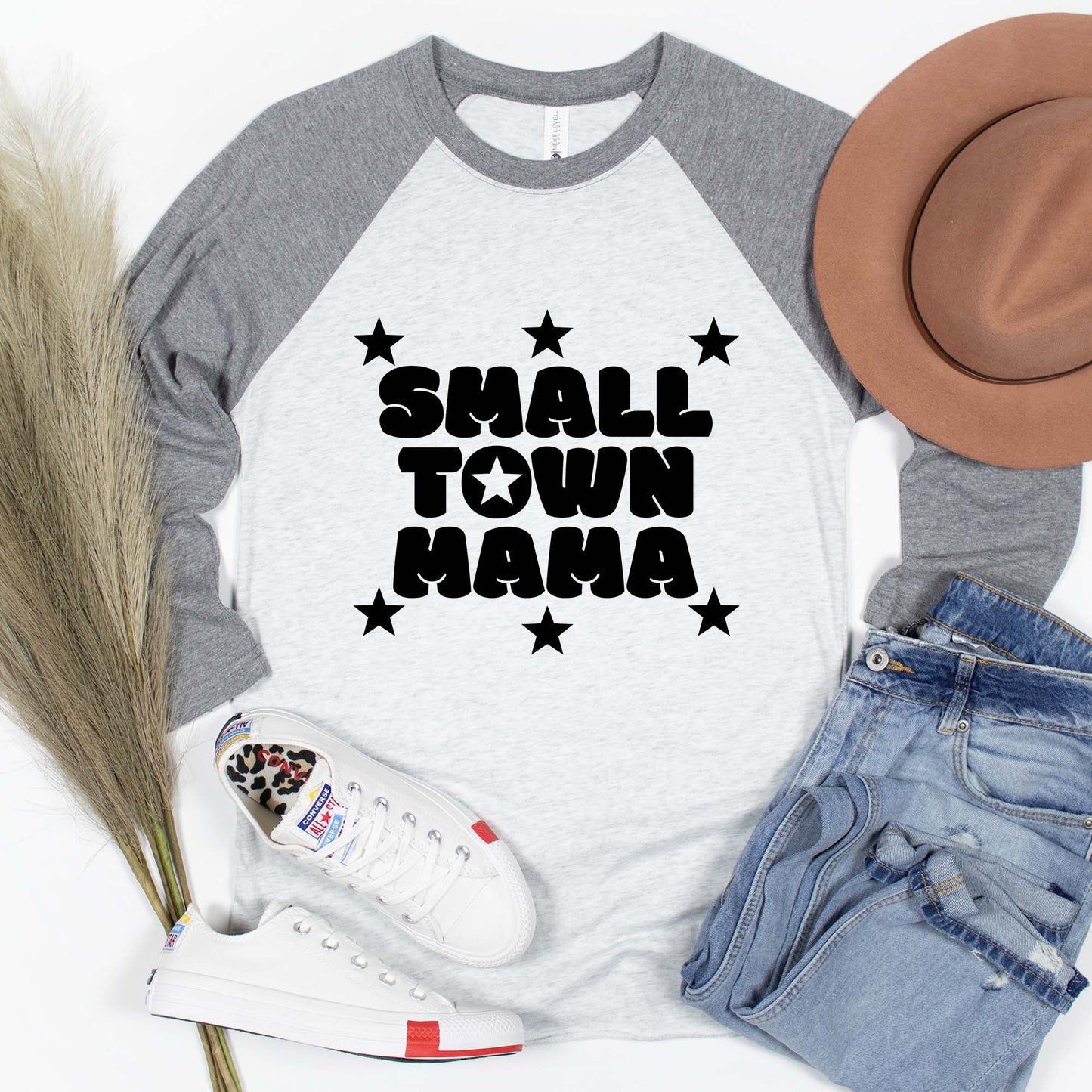 Small Town Mama Baseball Tee