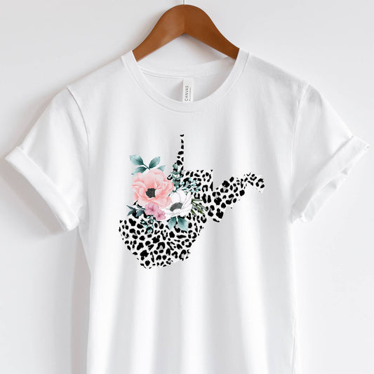 WEST VIRGINIA State Leopard Print Floral Shirt