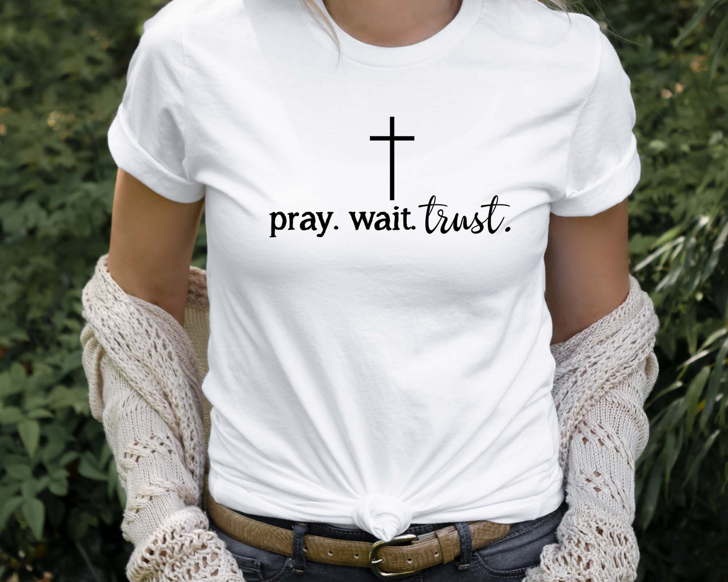 Pray Wait Trust Unisex Graphic Tee