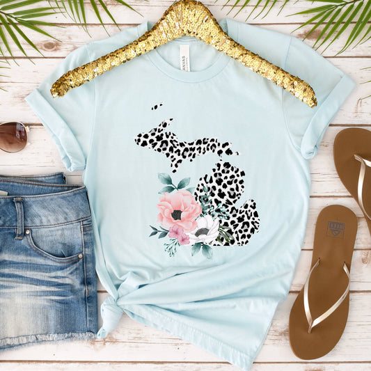 MICHIGAN State Leopard Print Floral Shirt
