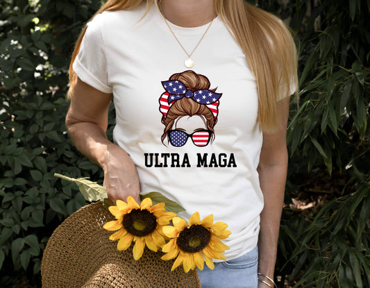 Ultra MAGA Shirt, Messy Bun Patriotic Shirt