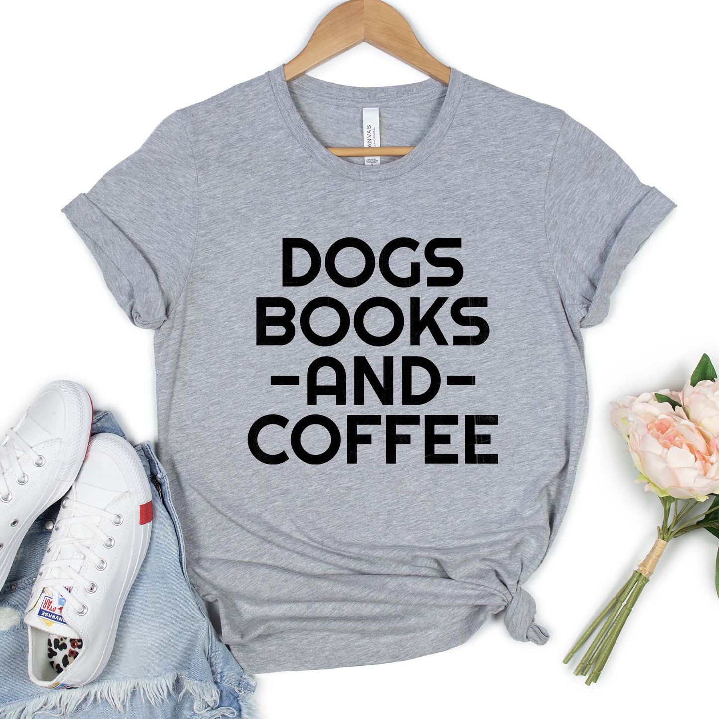 Books Dogs and Coffee T-shirt