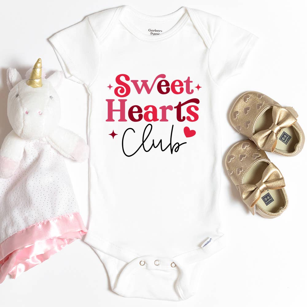 Sweet Hearts Club Baby Onesie