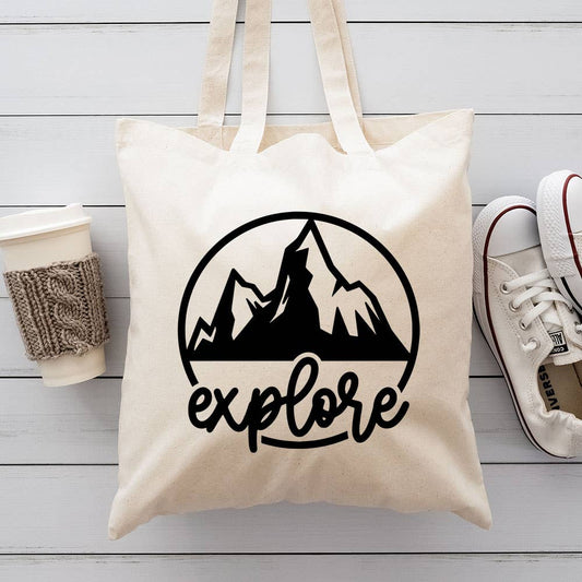 Explore Mountains Canvas Totes