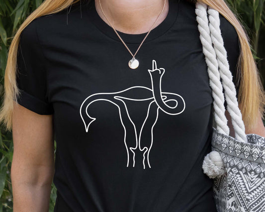 Uterus Finger Shirt, Reproductive Rights, Abortion Ban Shirt