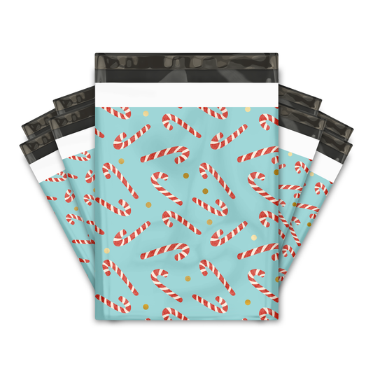 10x13" Poly Mailers - Candy Canes
