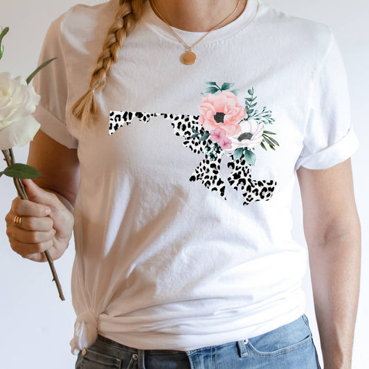 MARYLAND State Leopard Print Floral Shirt