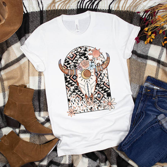 Western Floral Skull Shirt