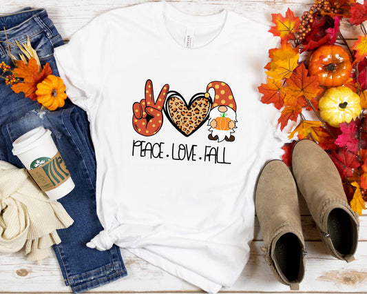 Peace Love Fall Shirt, Fall Graphic Tee