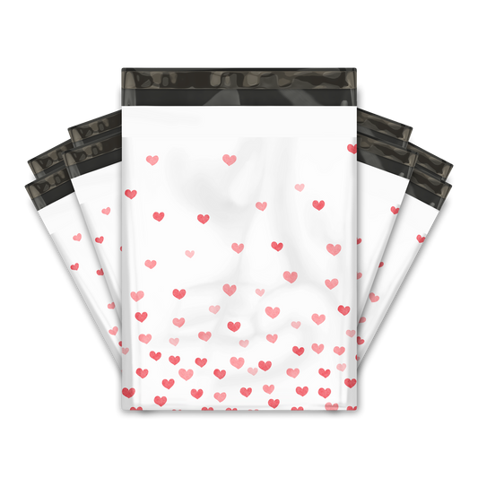 10x13" Poly Mailers - Valentine's Day Hearts
