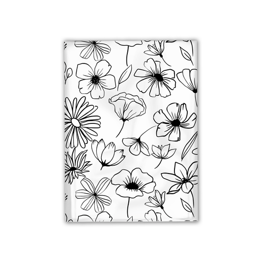 10x13" Poly Mailers - Black and White Flowers