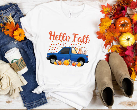 Hello Fall Tee, Autumn Graphic Shirt