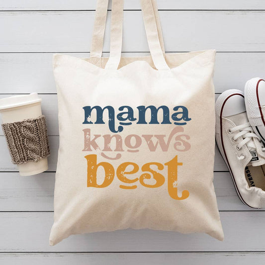 Mama Knows Best Canvas Tote Bag
