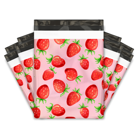 10x13" Poly Mailers - Watercolor Strawberries