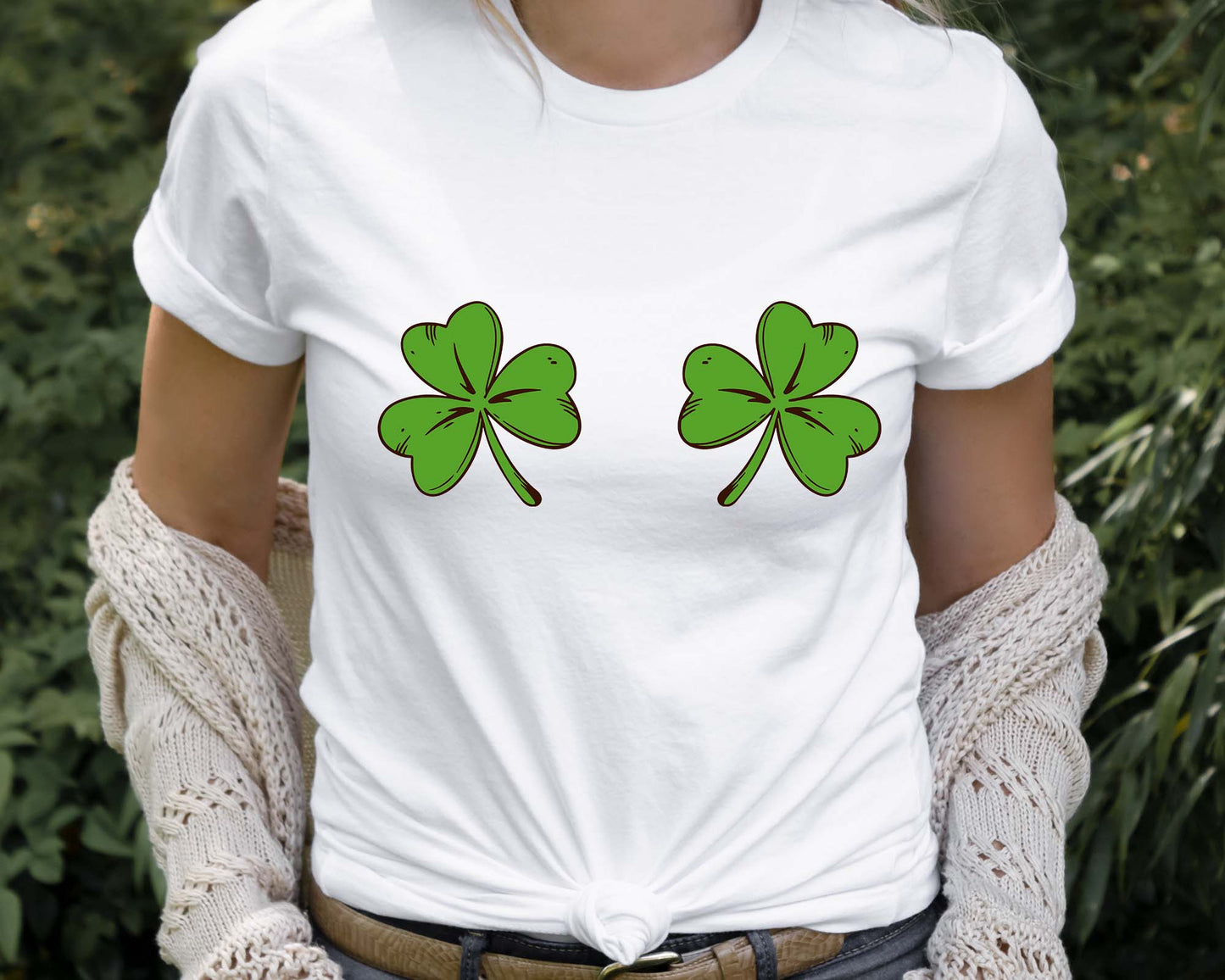 Shamrock Boobs Shirt, Funny Graphic Tee