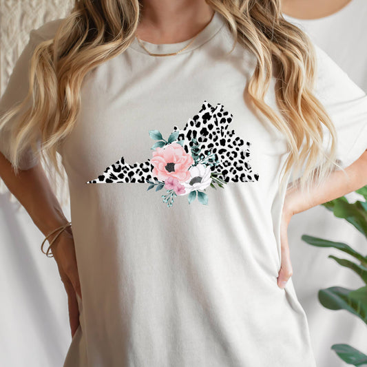 VIRGINIA State Leopard Print Floral Shirt