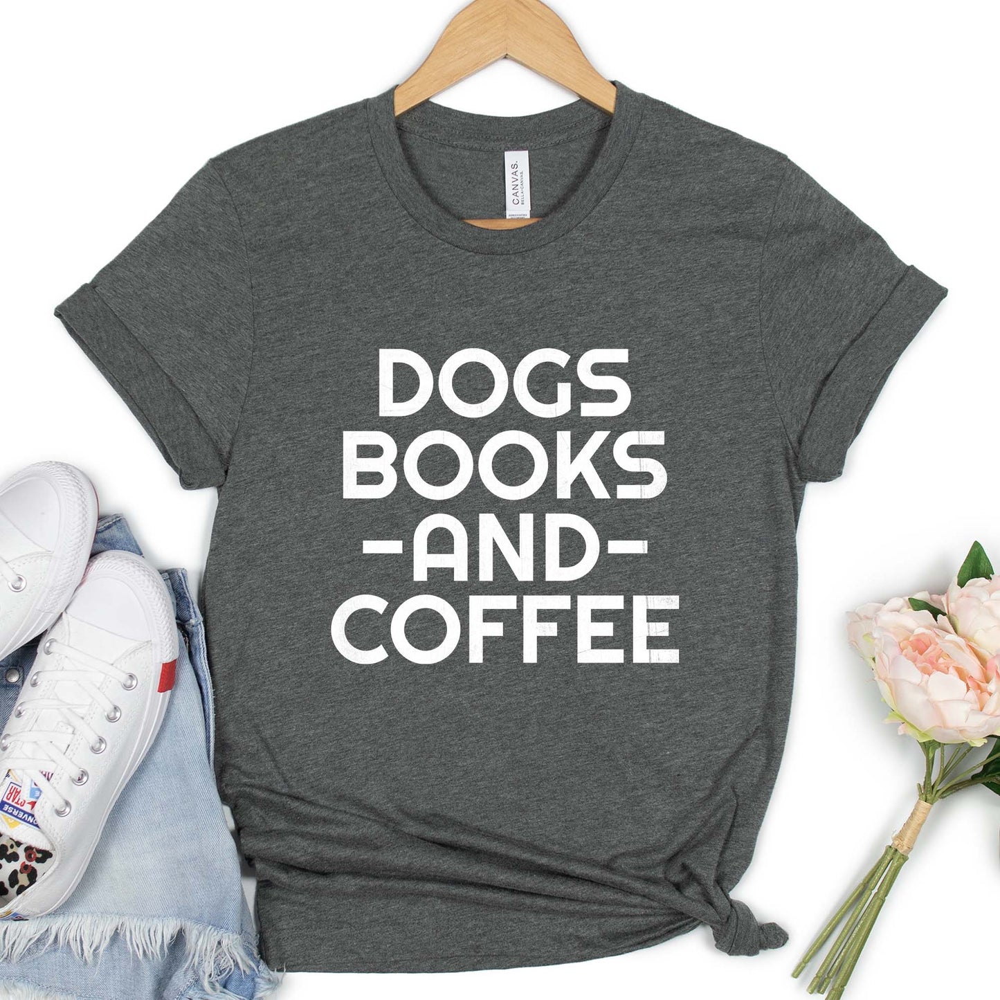 Books Dogs and Coffee T-shirt