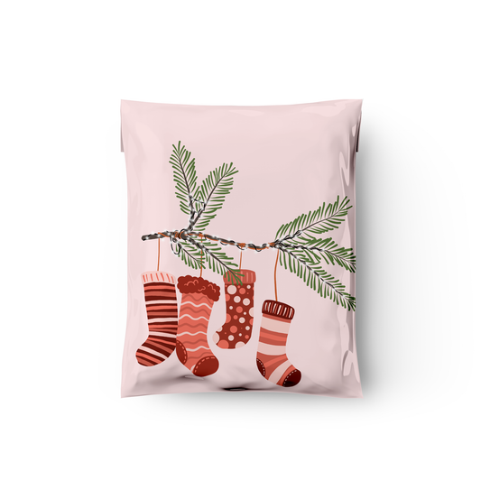 10x13" Poly Mailers -  Christmas Stockings