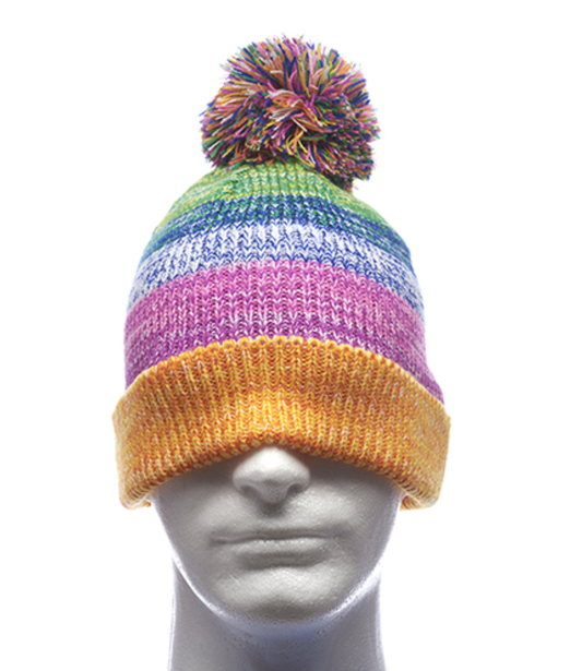 Bodga Multi-Color Knitted Pom Pom Beanies