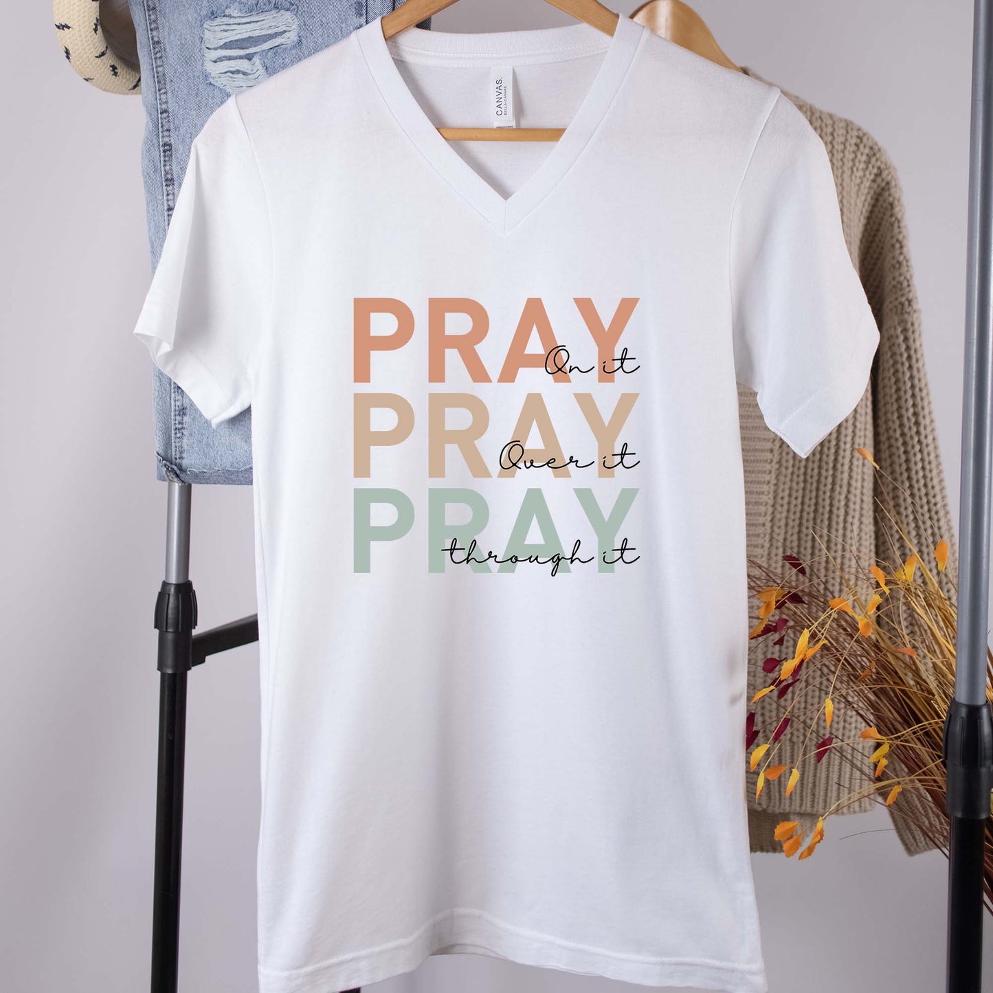 Pray Christian V-neck Shirt