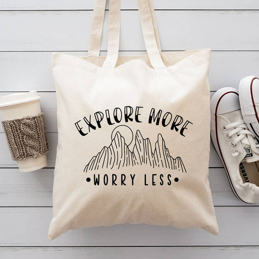 Explore More Worry Less Canvas Totes