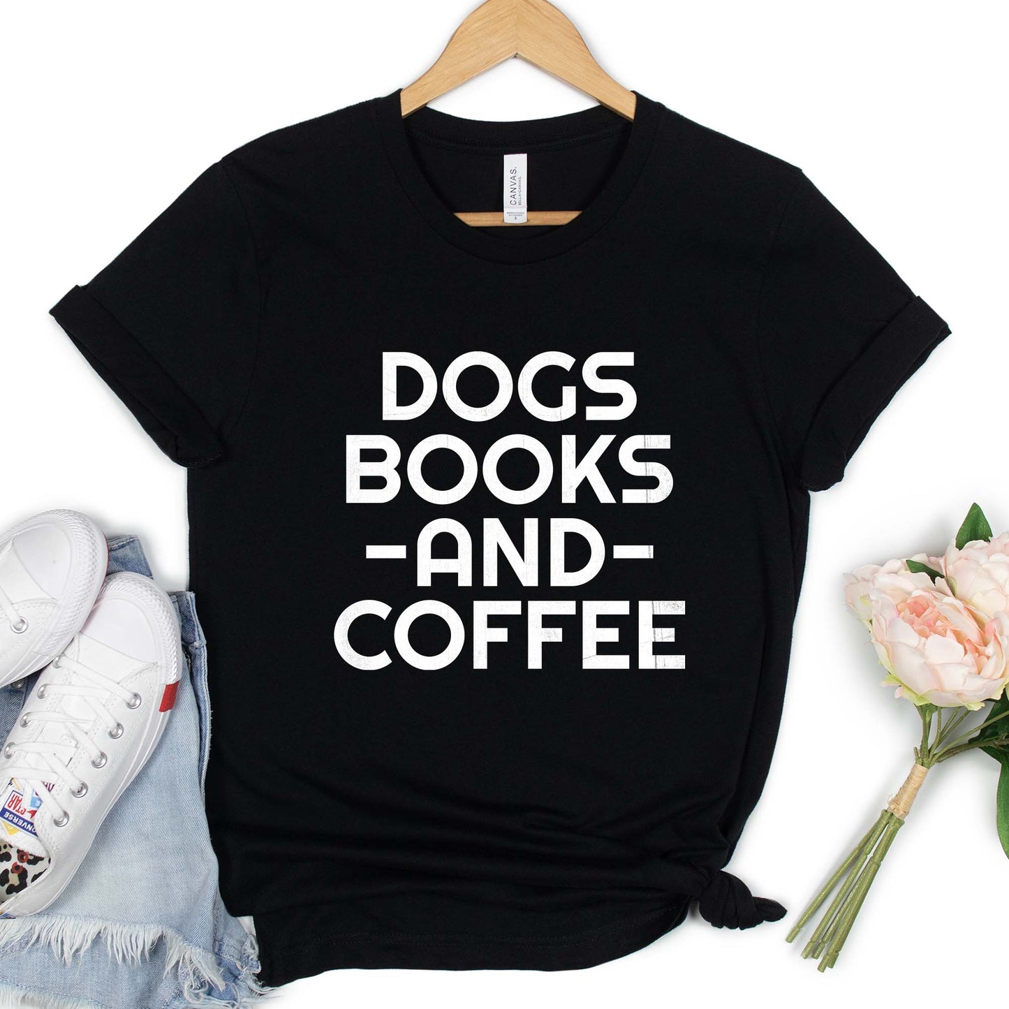 Books Dogs and Coffee T-shirt